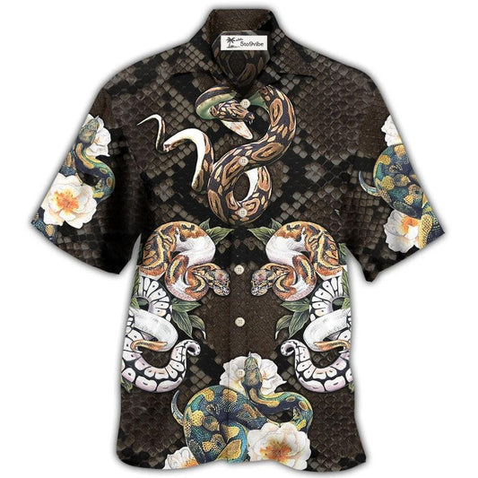 Hawaiian Shirt / Adults / S Snake Ball Python Flower Tropical - Hawaiian Shirt 