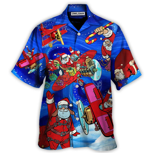 Hawaiian Shirt / Adults / S Christmas No Reindeer Any More Santa Loves Airplane Magic Night - Hawaiian Shirt 