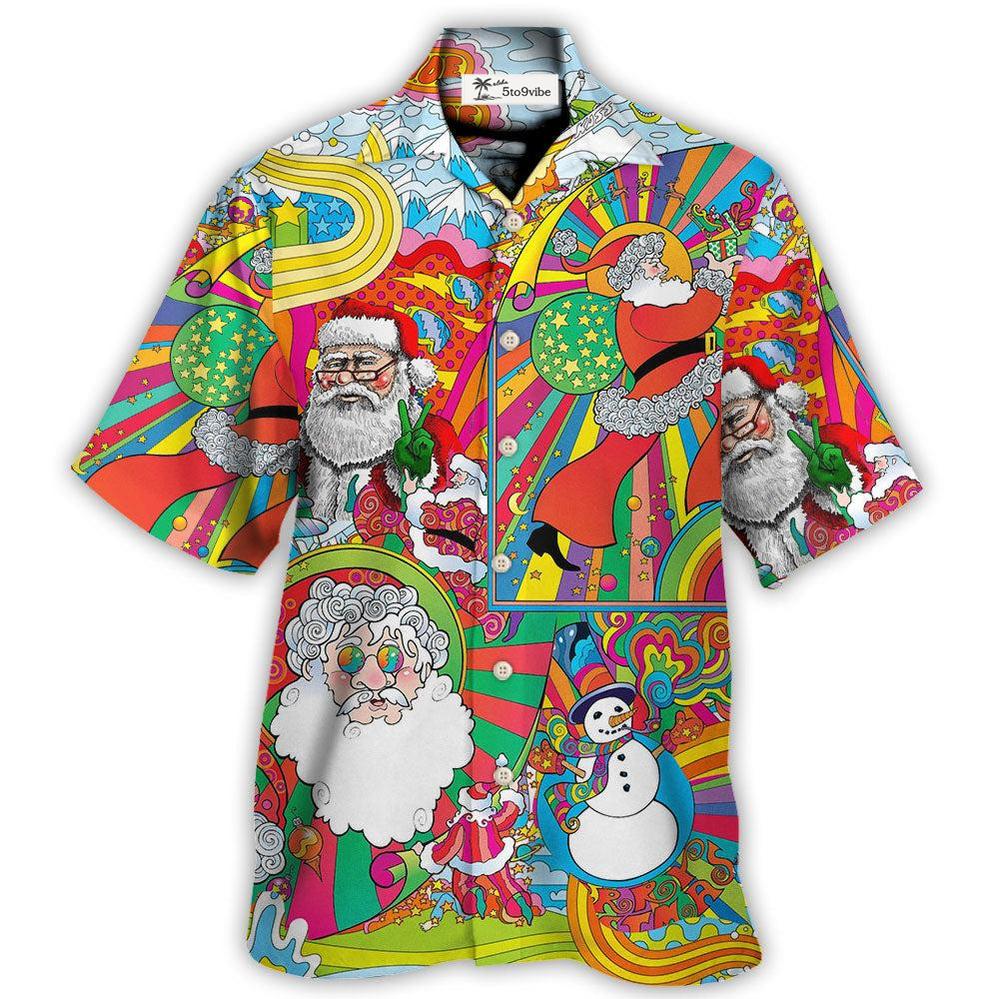 Hawaiian Shirt / Adults / S Hippie Santa Merry Xmas - Hawaiian Shirt 