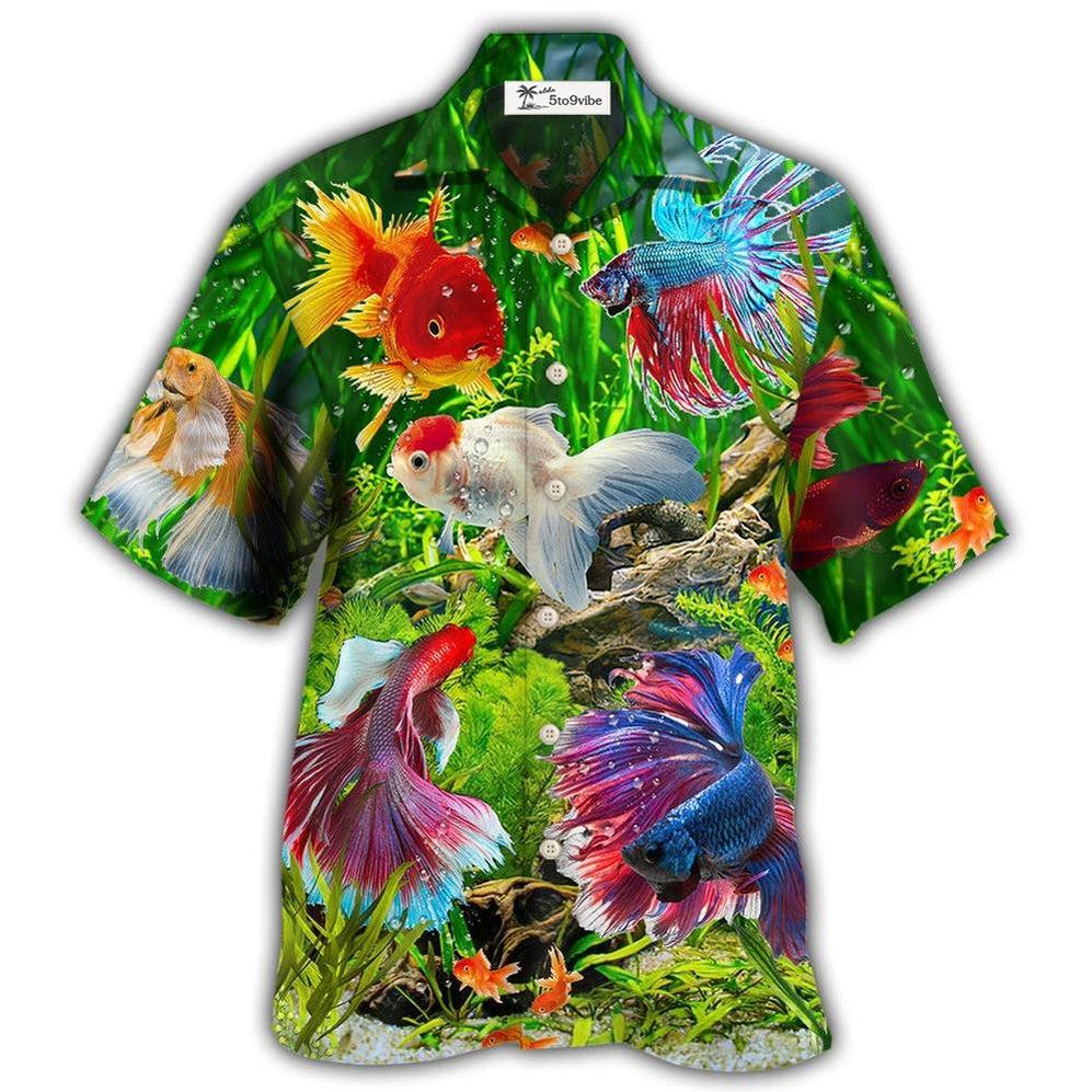 Hawaiian Shirt / Adults / S Fish Aquarium Fish And Algae In A Freshwater Aquarium - Hawaiian Shirt 