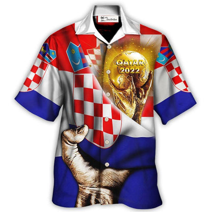 Hawaiian Shirt / Adults / S World Cup Qatar 2022 Croatia Will Be The Champion Flag Vintage - Hawaiian Shirt 
