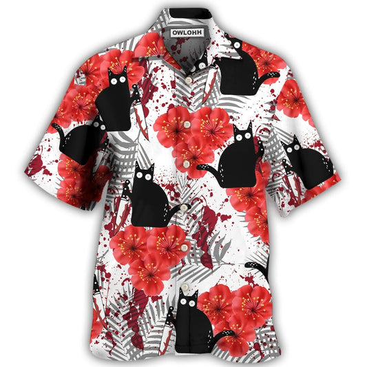 Hawaiian Shirt / Adults / S Black Cat Blood Stains - Hawaiian Shirt 