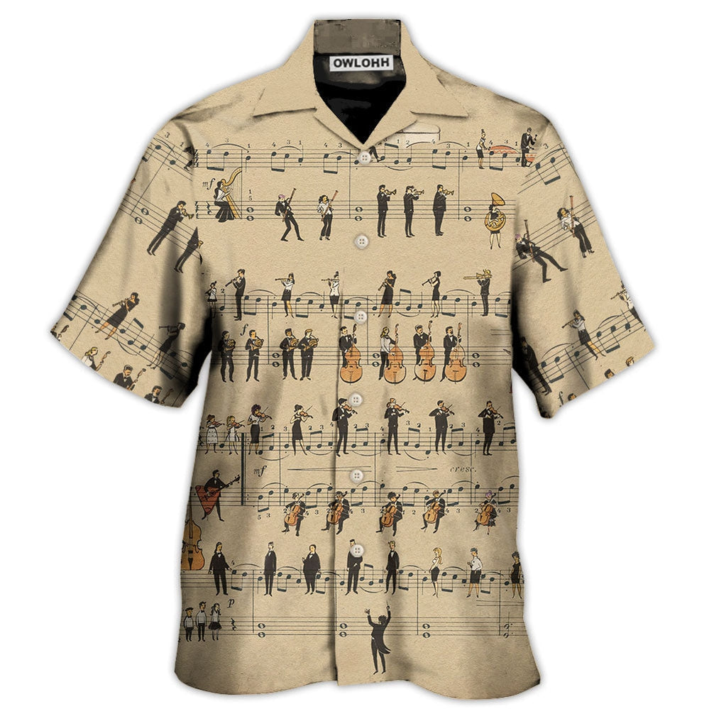 Hawaiian Shirt / Adults / S Music Note Retro Music Lover - Hawaiian Shirt 
