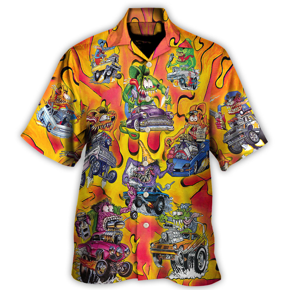 Hawaiian Shirt / Adults / S Hot Rod Vintage Racing Savage Burn Energy - Hawaiian Shirt 