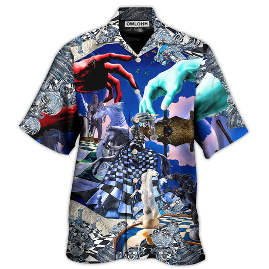 Hawaiian Shirt / Adults / S Chess God Playing Chess With The Devil - Hawaiian Shirt 