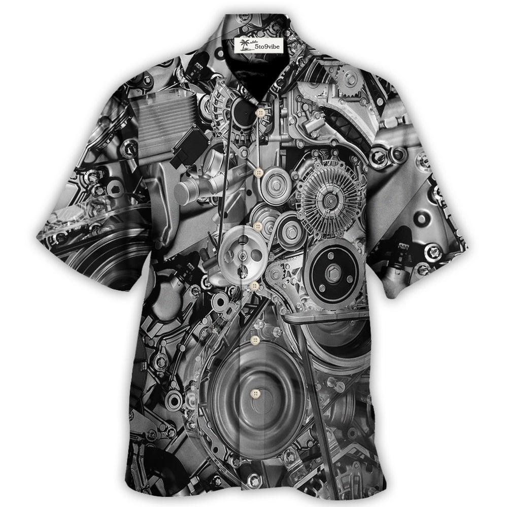 Hawaiian Shirt / Adults / S Diesel Engine Pulleys And Belts On Car Engines - Hawaiian Shirt 