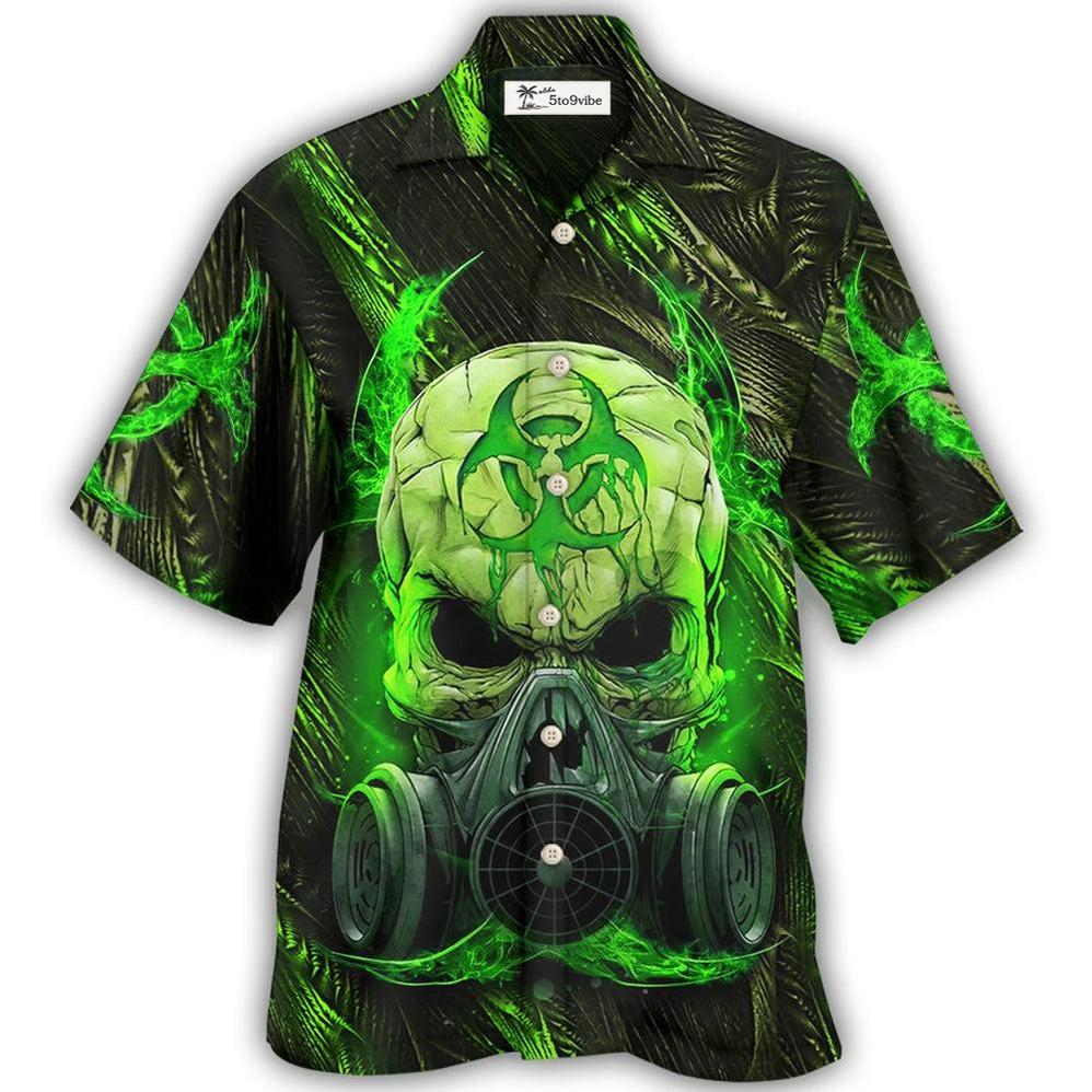 Hawaiian Shirt / Adults / S Skull Mask Green Lighting - Hawaiian Shirt 