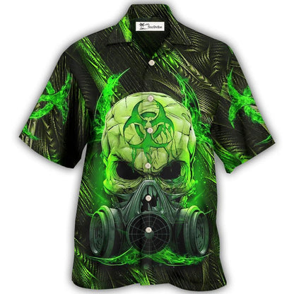 Hawaiian Shirt / Adults / S Skull Mask Green Lighting - Hawaiian Shirt 