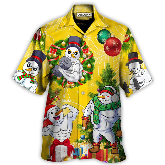 Christmas Frosty The Swoleman Snowman Workout Funny - Hawaiian Shirt 