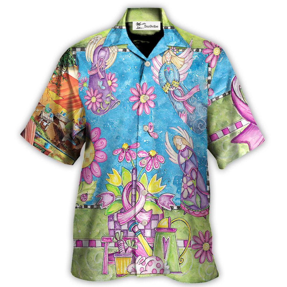 Hawaiian Shirt / Adults / S Breast Cancer Courage Angel With Pink Ribbon - Hawaiian Shirt 