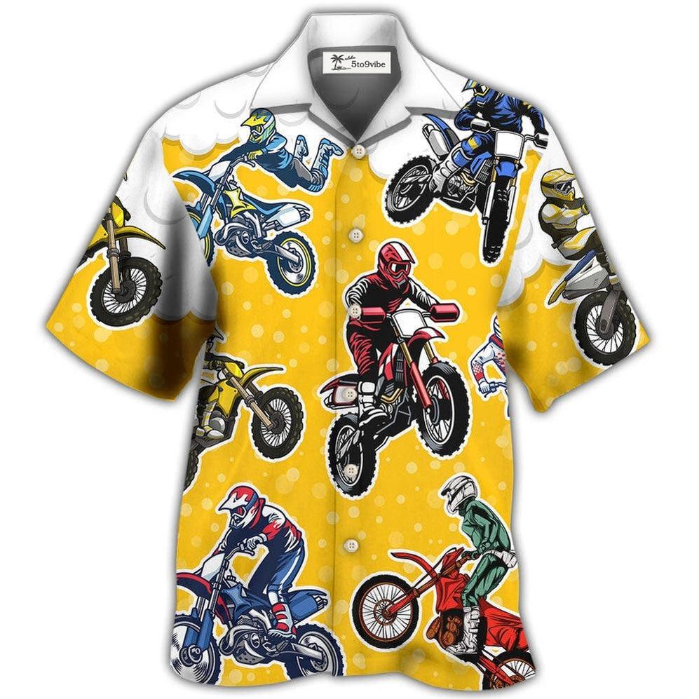 Hawaiian Shirt / Adults / S Beer I Like Beer And Motocross Style- Hawaiian Shirt 
