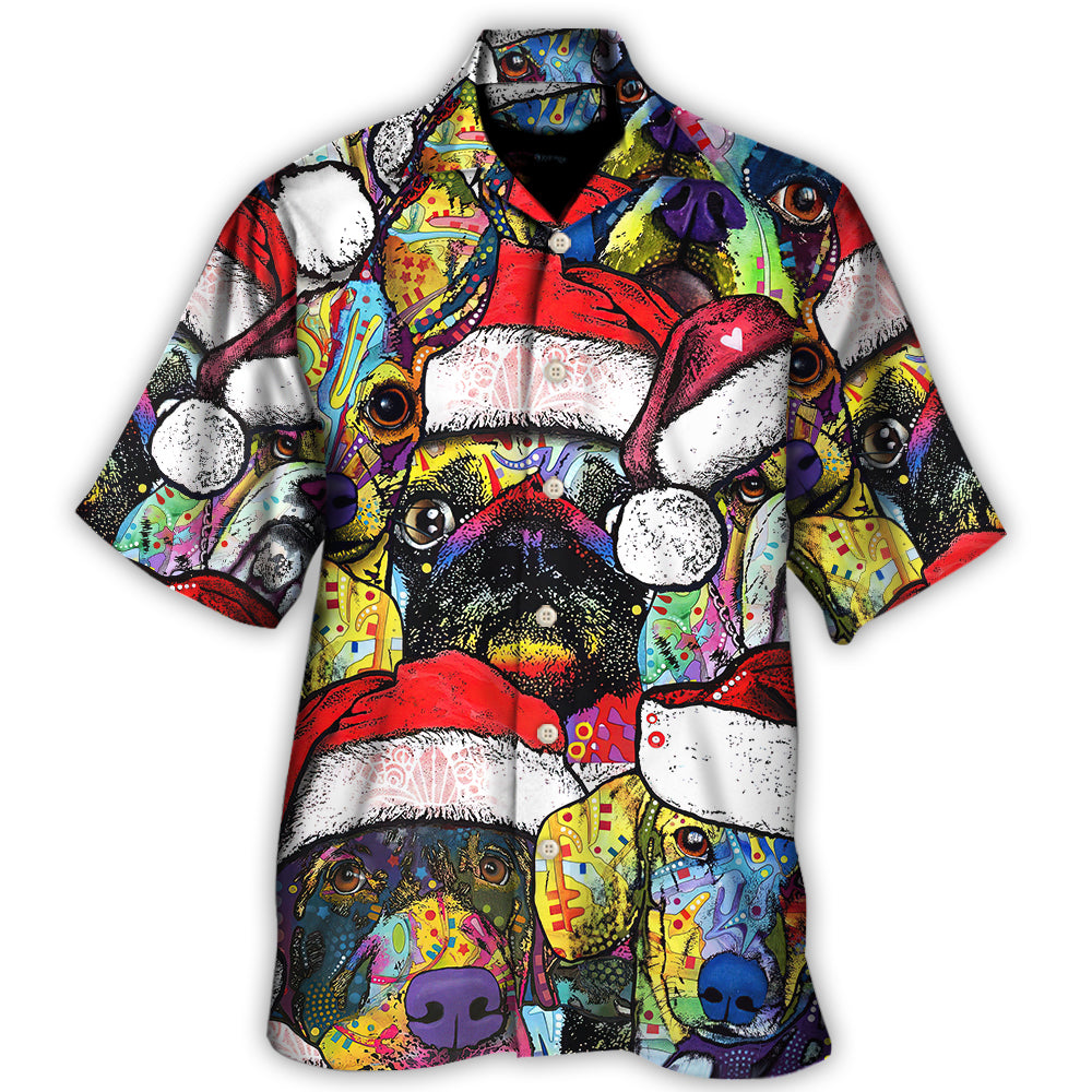 Hawaiian Shirt / Adults / S Christmas Dog Colorful Draw With Love - Hawaiian Shirt 