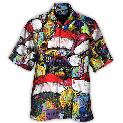 Hawaiian Shirt / Adults / S Christmas Dog Colorful Draw With Love - Hawaiian Shirt 