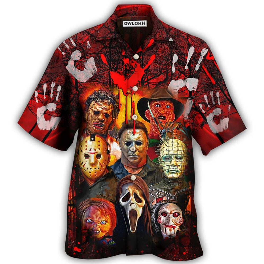 Hawaiian Shirt / Adults / S Halloween Horror Movie Characters Blood Scary - Hawaiian Shirt 