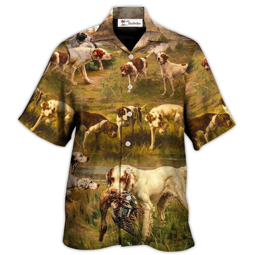 Hawaiian Shirt / Adults / S Hunting Dog Hunting Duck Art Style - Hawaiian Shirt 