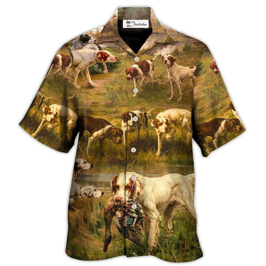 Hawaiian Shirt / Adults / S Hunting Dog Hunting Duck Art Style - Hawaiian Shirt 