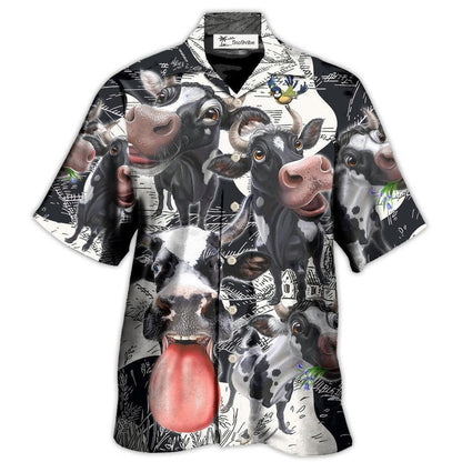 Hawaiian Shirt / Adults / S Cow Funny Dairy Cow Happy Life In The Farm - Hawaiian Shirt 