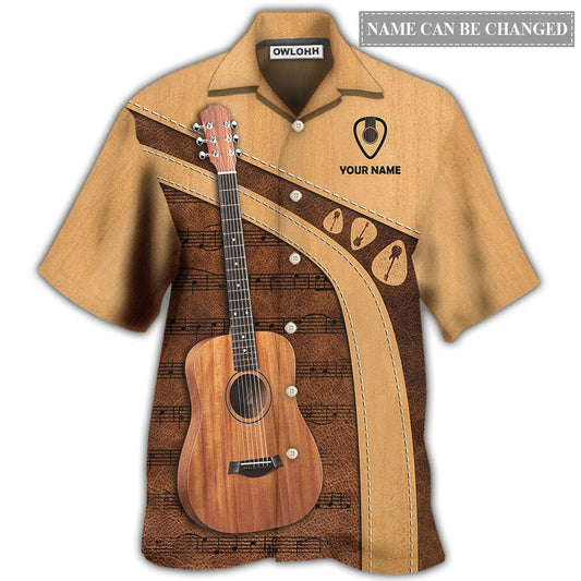 Hawaiian Shirt / Adults / S Guitar Old Guitarist And The Pick Personalized - Hawaiian Shirt 