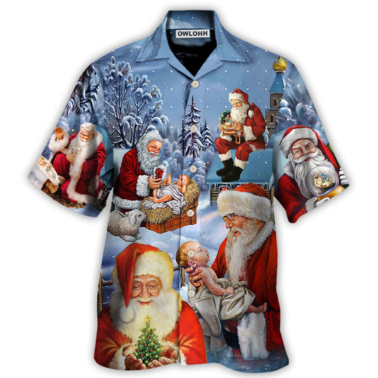Hawaiian Shirt / Adults / S Christmas Santa Love Jesus Happy Xmas Is Coming - Hawaiian Shirt 