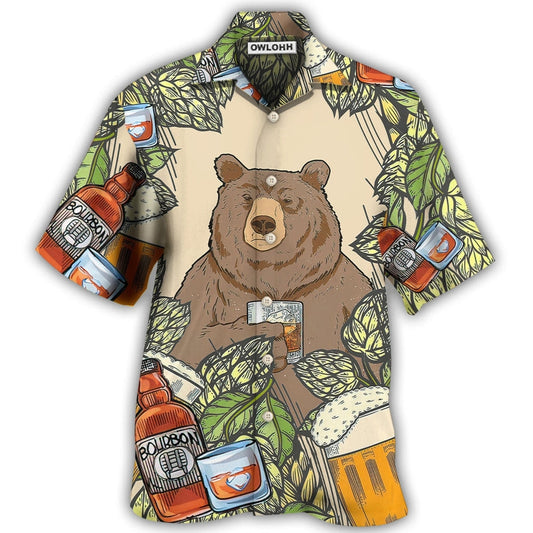 Hawaiian Shirt / Adults / S Bear I Drink Bourbon - Hawaiian Shirt 