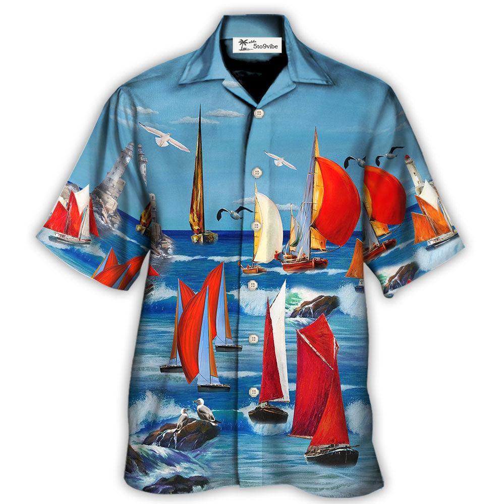 Hawaiian Shirt / Adults / S Yacht Colorful Cutter Blue Sky - Hawaiian Shirt 