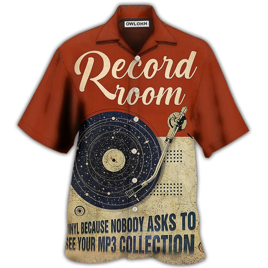 Hawaiian Shirt / Adults / S Music Retro Record Room Personalized - Hawaiian Shirt 