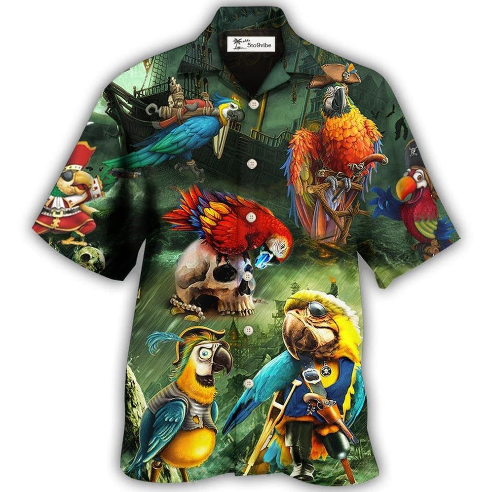 Hawaiian Shirt / Adults / S Parrot Funny Parrot Pirates In The Ocean - Hawaiian Shirt 