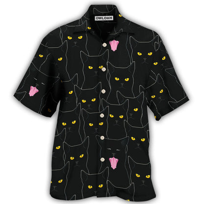 Hawaiian Shirt / Adults / S Black Cat Lovely Looking At You - Hawaiian Shirt 