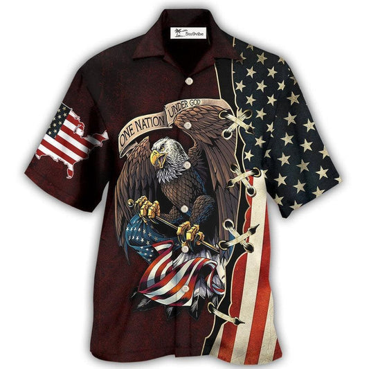 Hawaiian Shirt / Adults / S Eagle One Nation Under God - Hawaiian Shirt 