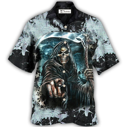 Hawaiian Shirt / Adults / S Skull Dark Death Scythe - Hawaiian Shirt 