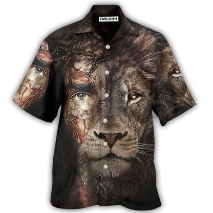 Jesus And Lion - Hawaiian Shirt 