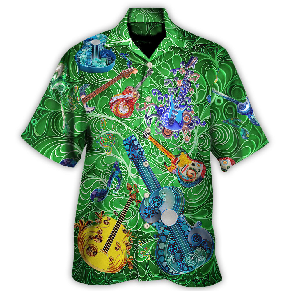 Guitar Love Green - Unisex Hawaiian Shirt For Men and Women