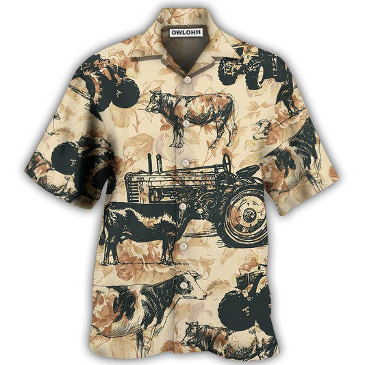 Hawaiian Shirt / Adults / S Tractor And Cow I Like - Hawaiian Shirt 