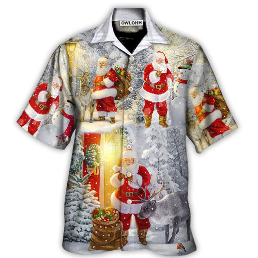 Hawaiian Shirt / Adults / S Christmas Santa Claus Lover Animal Light Story Art Style - Hawaiian Shirt 