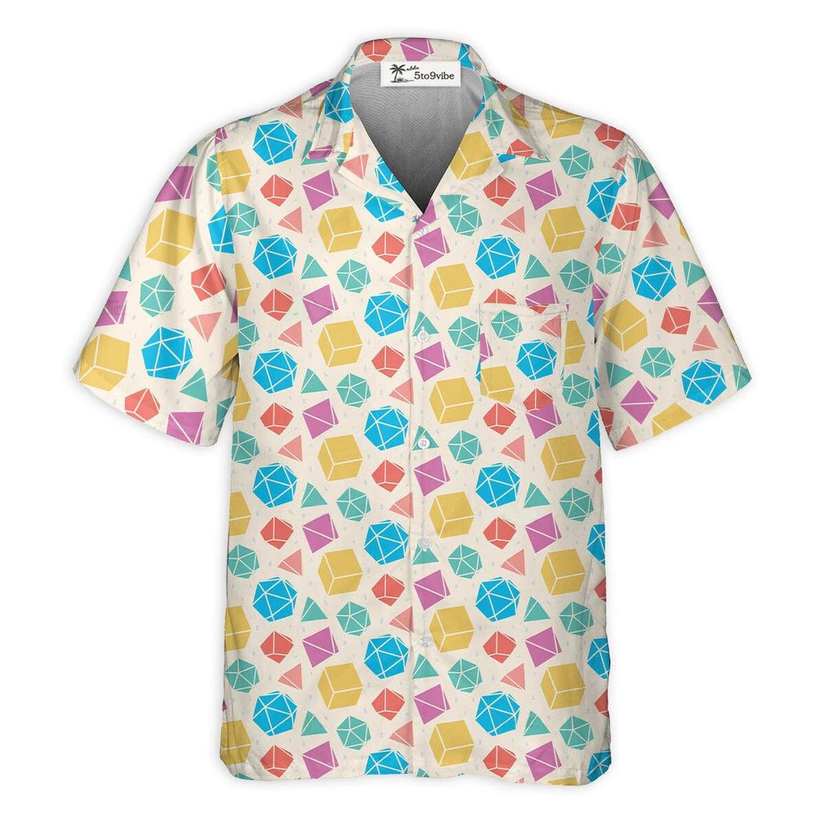 DnD Dice Polygonal Pattern - Hawaiian Shirt 