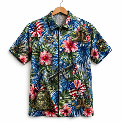 US Army Patriotic Veteran 250 Years America Premium Unisex Hawaiian Shirt For Men and Women