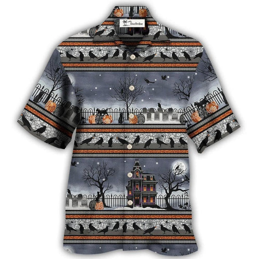 Hawaiian Shirt / Adults / S Halloween Spooky Night Border - Hawaiian Shirt 
