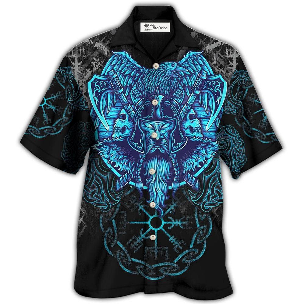 Hawaiian Shirt / Adults / S Viking King Blue Art - Hawaiian Shirt 