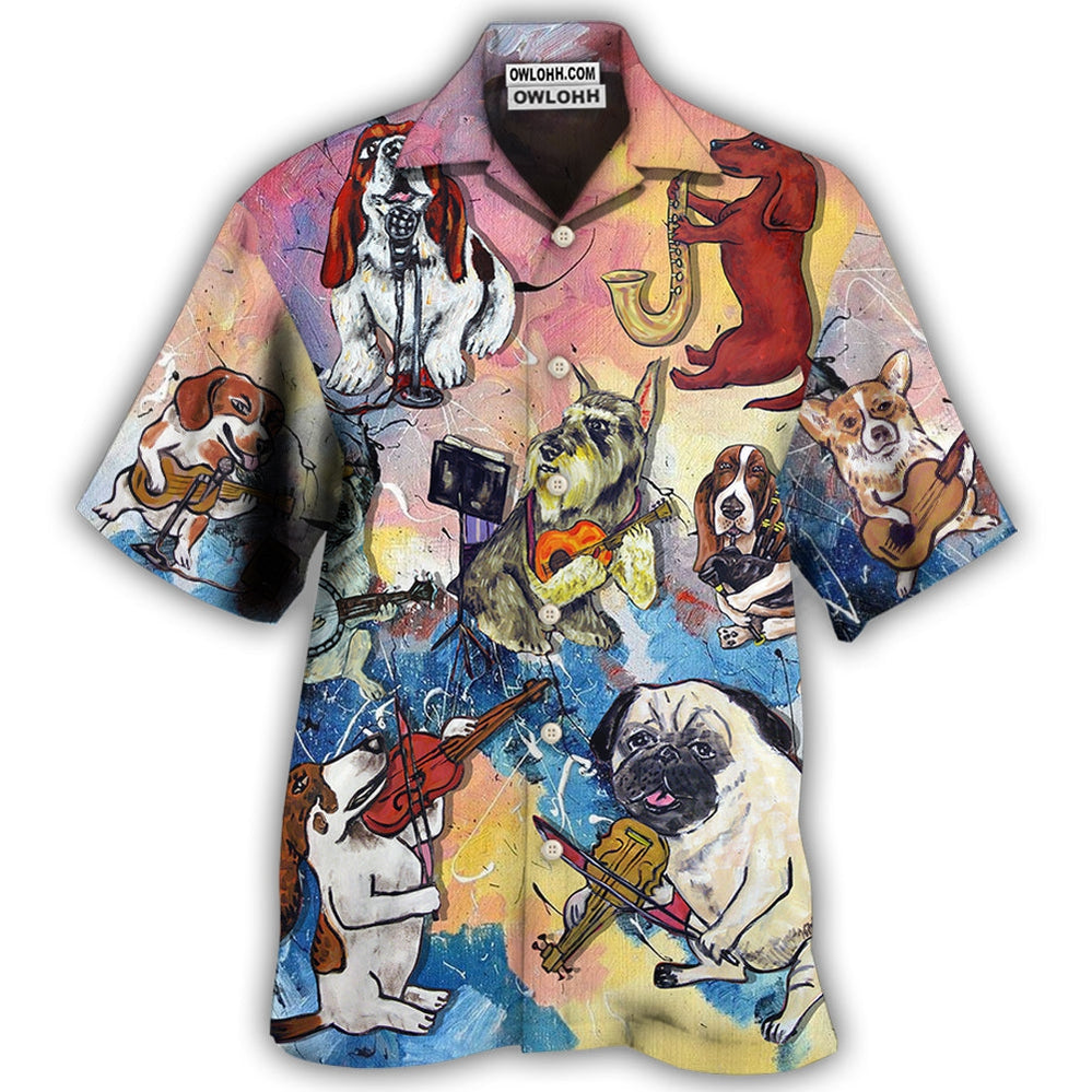 Hawaiian Shirt / Adults / S Dog Lover Funny Music Art Style - Hawaiian Shirt 