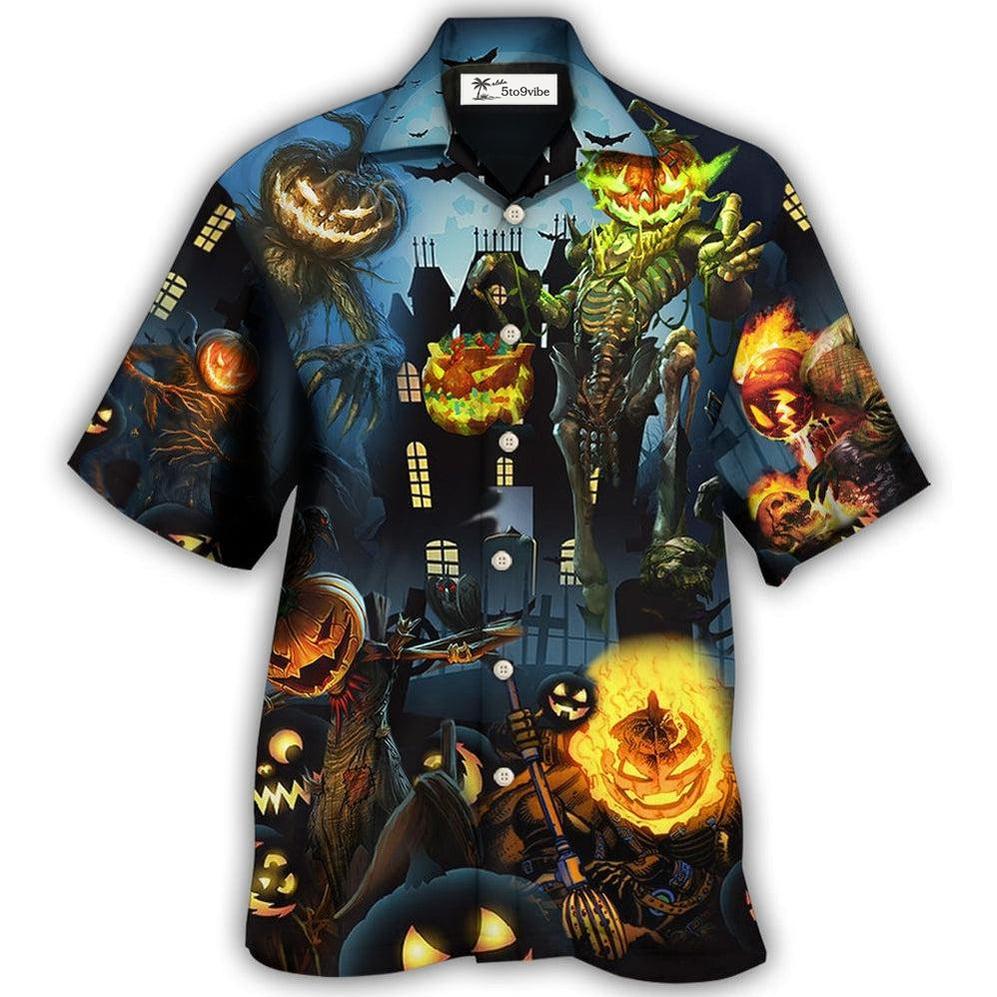 Hawaiian Shirt / Adults / S Halloween Pumpkin Scary Sky Night - Hawaiian Shirt 