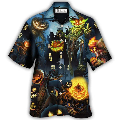 Hawaiian Shirt / Adults / S Halloween Pumpkin Scary Sky Night - Hawaiian Shirt 