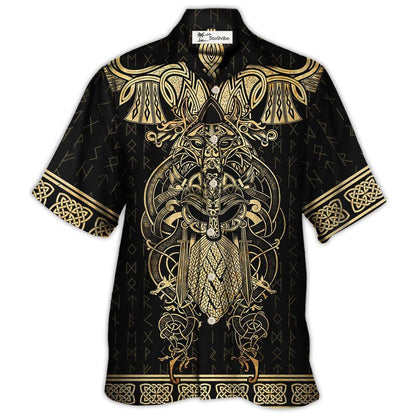 Viking Warrior The Raven Yellow Of Odin - Hawaiian Shirt 