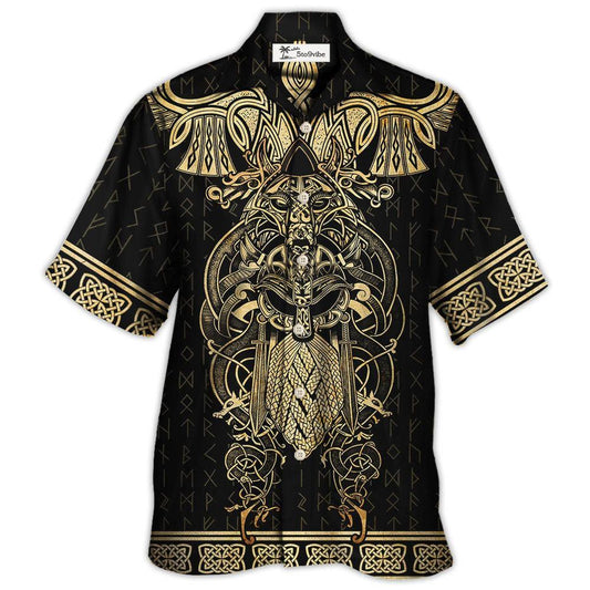Viking Warrior The Raven Yellow Of Odin - Hawaiian Shirt 
