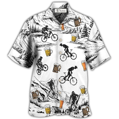 Hawaiian Shirt / Adults / S Beer I Like Beer And Mountain Bikes - Hawaiian Shirt 