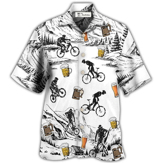 Hawaiian Shirt / Adults / S Beer I Like Beer And Mountain Bikes - Hawaiian Shirt 
