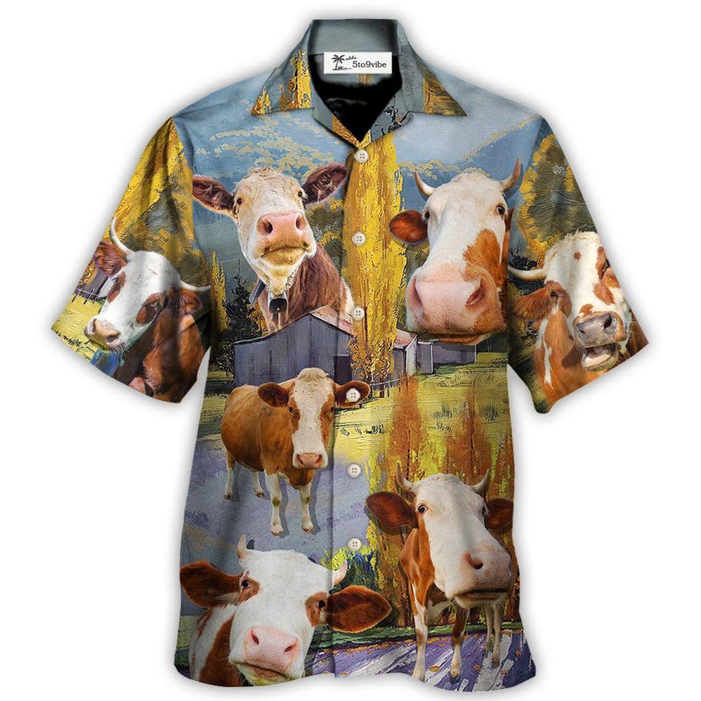 Cow Funny In The Australian Landscape Lover Cattle Art Style - Hawaiian Shirt 