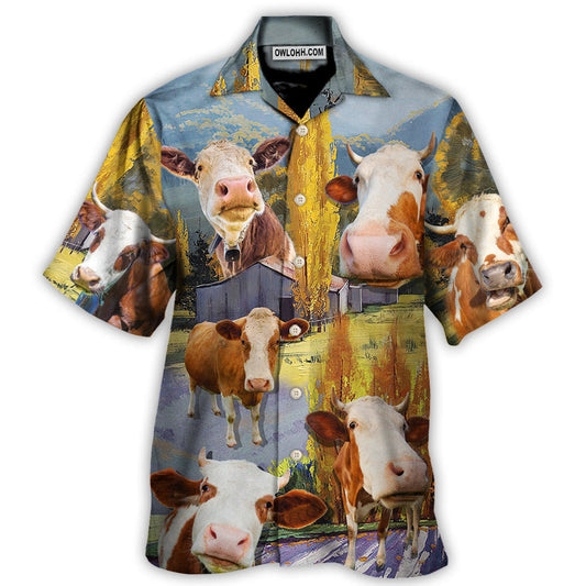 Cow Funny In The Australian Landscape Lover Cattle Art Style - Hawaiian Shirt 