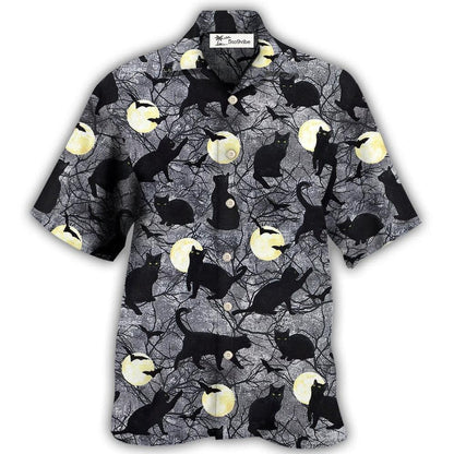 Hawaiian Shirt / Adults / S Halloween Black Cat Pattern - Hawaiian Shirt 