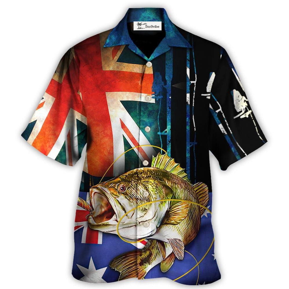 Fishing I Love Fishing Australia Flag Vintage - Hawaiian Shirt 