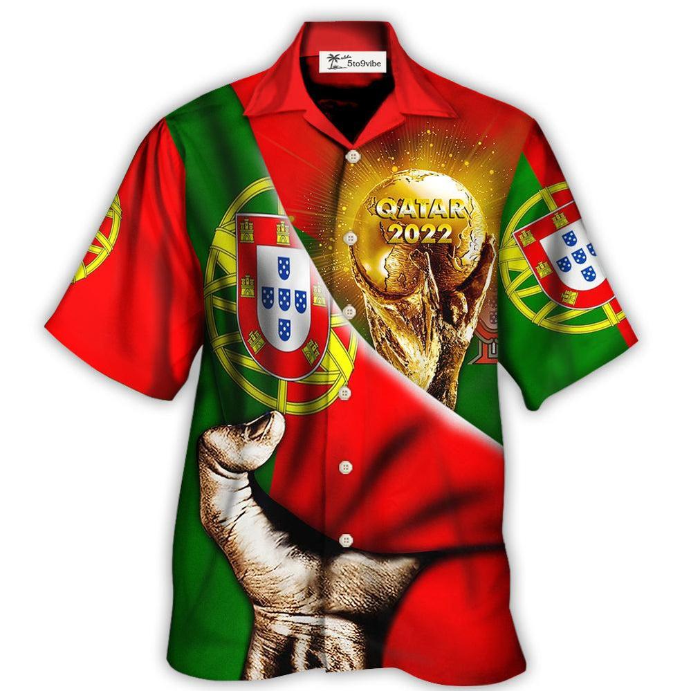 Hawaiian Shirt / Adults / S World Cup Qatar 2022 Portugal Will Be The Champion Flag Vintage - Hawaiian Shirt 